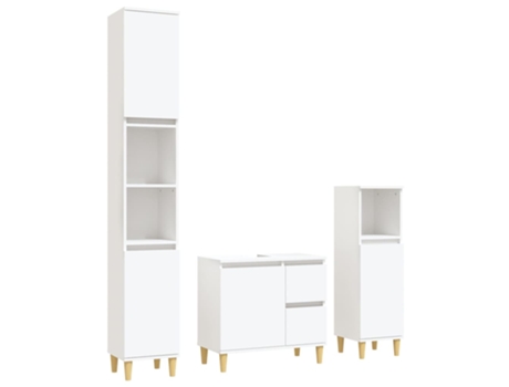 Conjunto 3 de muebles de baño VIDAXL madera contrachapada blanco