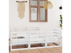 Conjunto de salón de jardín de 6 piezas de pino macizo blanco Dkd Home Decor