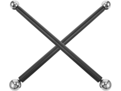 Juego De 2 Brazos Cruzados De Metal Negro Para Lámparas De Pie De Exterior, 41 Cm, Con Bola Plateada