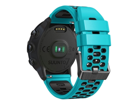 Correa de Silicona bicolor de 24mm diseño de orificios múltiples liberación rápida para Suunto 7/9/9 Baro - azul cielo/negro