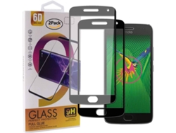 Protector Cristal Templado Motorola Moto G5 Plus HONGWE. Cobertura Completa Negro