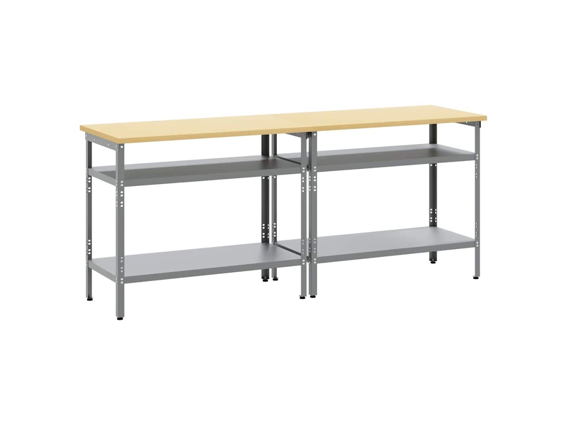 Banco de trabajo 2 piezas gris 200x55x85 cm MAISON EXCLUSIVE