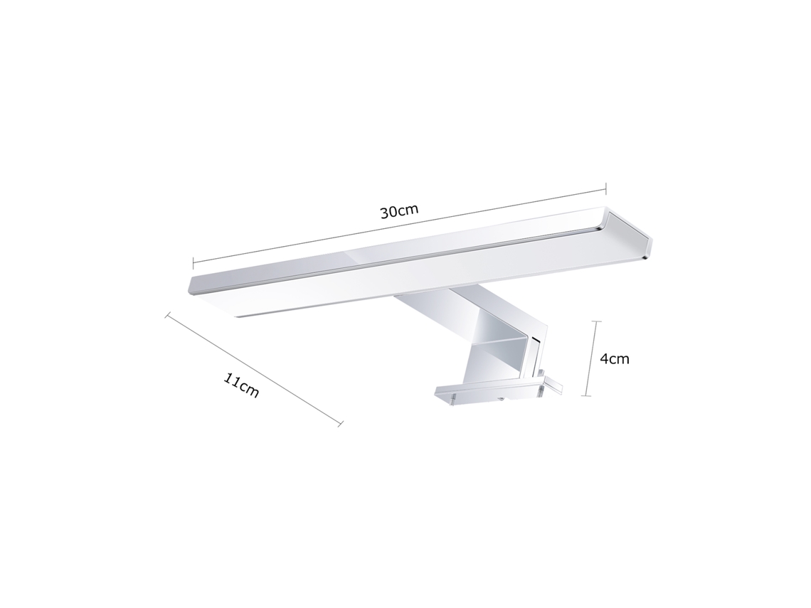 2026-lámpara Led Para Espejo Baño 10w Doble Fila Aluminio Cromado Impermeable Ac110-240v Moderna