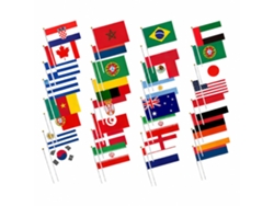 Set 48 Banderas De Mano De Distintos Países, Decoración Para Fiestas, Bares, Clubes, Eventos Deportivos, Festivales Internacionales Y Jardín