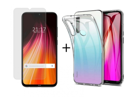 Carcasa + Protector de Pantalla Xiaomi Redmi Note 8 (2019/2021) TUMUNDOSMARTPHONE Pack Transparente