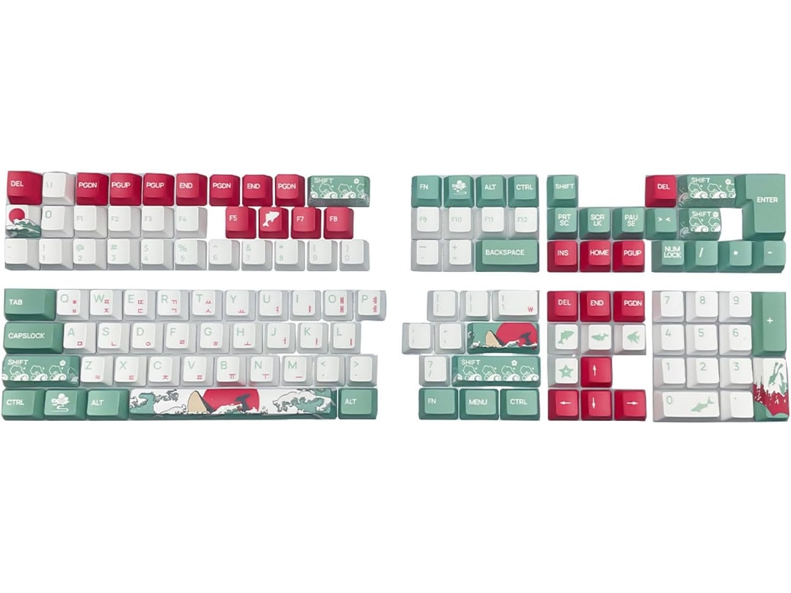 Juego De Teclas Oem Con Temática Marina, Interruptores Mecánicos De Teclado Ajustables En Altura.