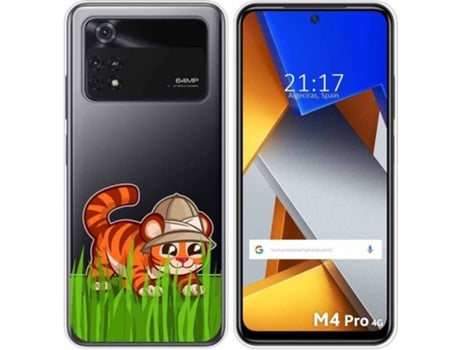 Carcasa para Xiaomi Poco M4 Pro 4G TUMUNDOSMARTPHONE Dibujos Transparente Tigre Multicolor