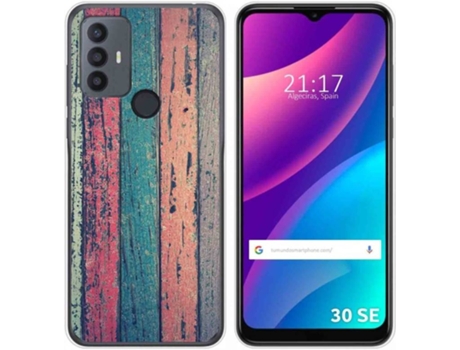 Carcasa para TCL 30 SE TUMUNDOSMARTPHONE Dibujos Madera 10 Multicolor