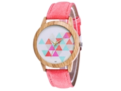 Reloj De Pulsera Analógico De Cuarzo Rosa Para Mujer Zhoulianfa Con Esfera Redonda