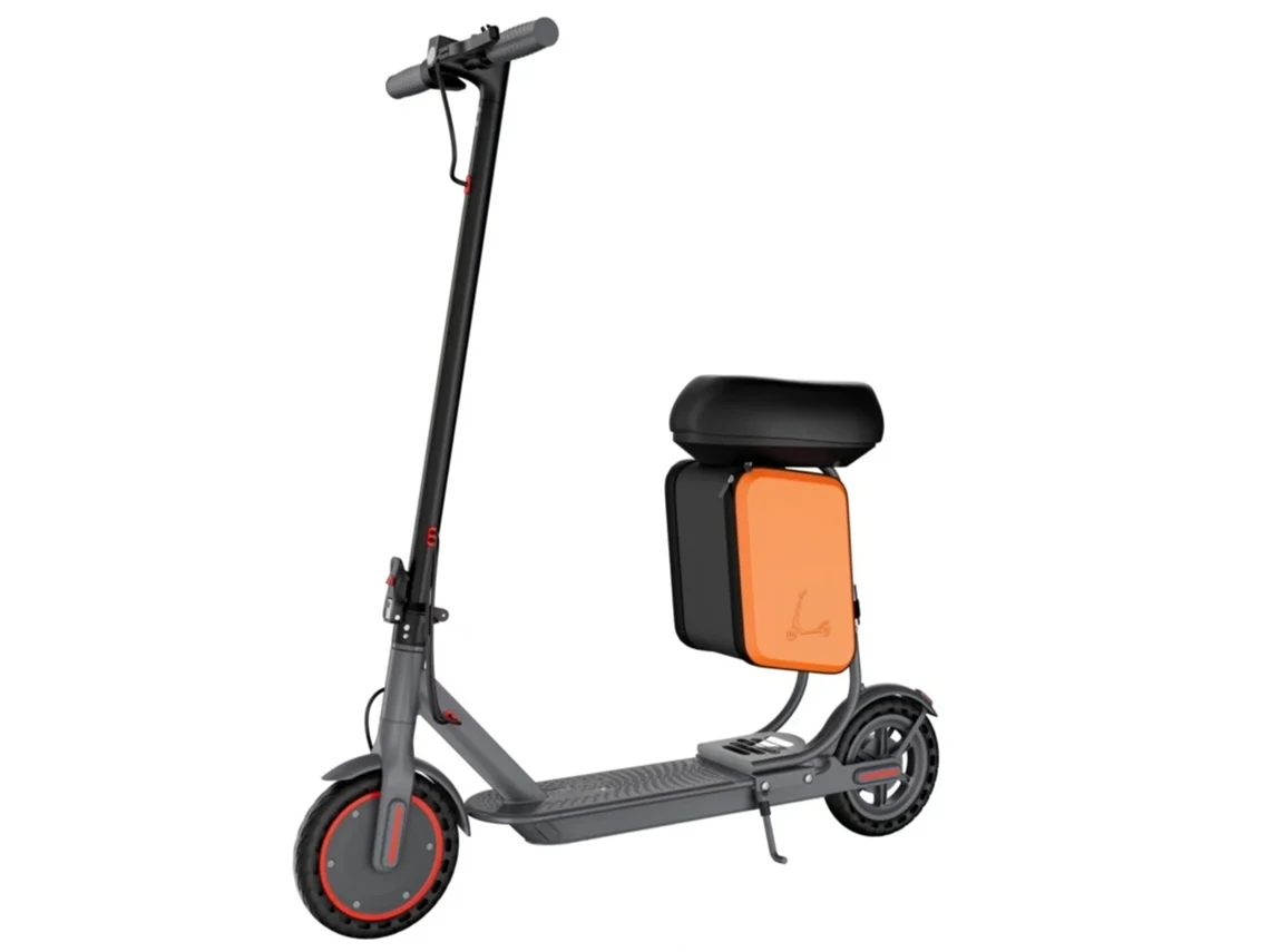 Patinete eléctrico plegable para adultos, 8,5 pulgadas, gris, 350 W, con bolsa de asiento integrada. Ladped