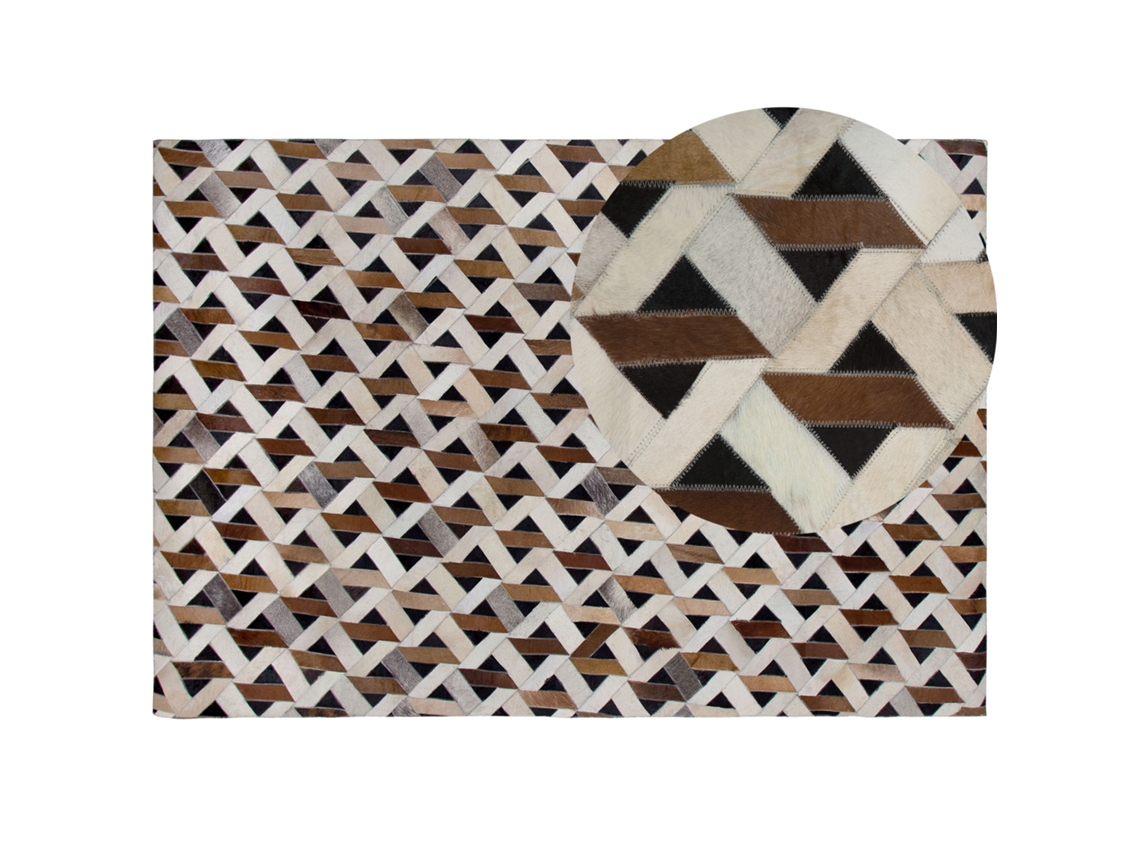 Alfombra de pelo corto BELIANI Tuglu de Piel Marrón 160x230