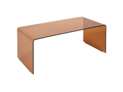 Mesa De Centro Beliani Kendall De Vidrio De Seguridad Marrón 50x100x40 (templado)
