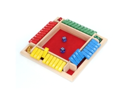 Jogo de tabuleiro com dados de madeira Rebe para 4 jogadores, jogo de matemática para toda a família, adultos e crianças, ideal para festas em casa ou em bares, vermelho.