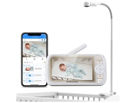 Baby Listening VM 65 Connect 2en1 Wi -Fi na tela Tel + Video 5 com a cama do pé Visão Grande ângulo -Temperature -T -walkie -Motorola