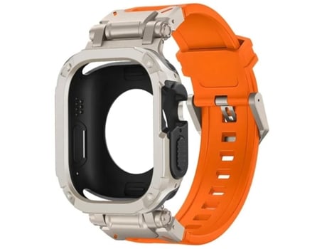 Pack Funda 360 Pulsera Aventurera Apple Watch Series 4 44Mm Titanio y Naranja VEANXIN