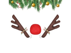 Adorno navideño para coche, astas de reno, ciervo, nariz, adorno navideño Zeuxo
