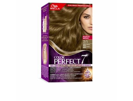 Tinte Permanente Wella Color Perfect 7 Nº 7/1 Cabellos Canosos Rubio Ceniza 60 ml