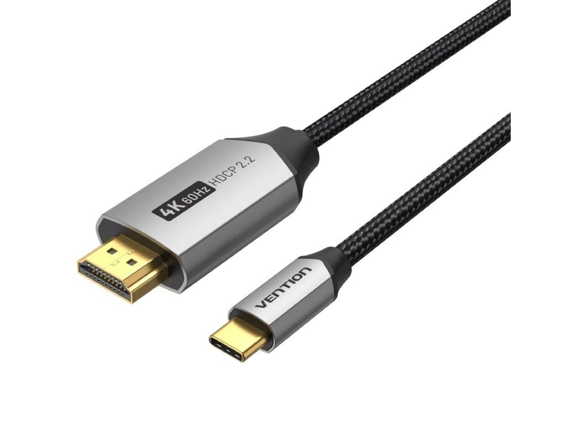 Cable Conversor Hdmi 2.0 4K VENTION Crbbg/ Usb Tipo-C Macho Hdmi Macho/ 1.5M/ Negro