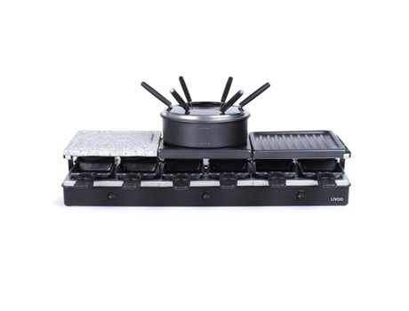 Conjunto Raclette + Fondue LIVOO 12 personas 1650W Doc234