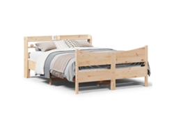 Estructura De Cama Con Cabecero Madera Maciza Pino 160x200 Cm
