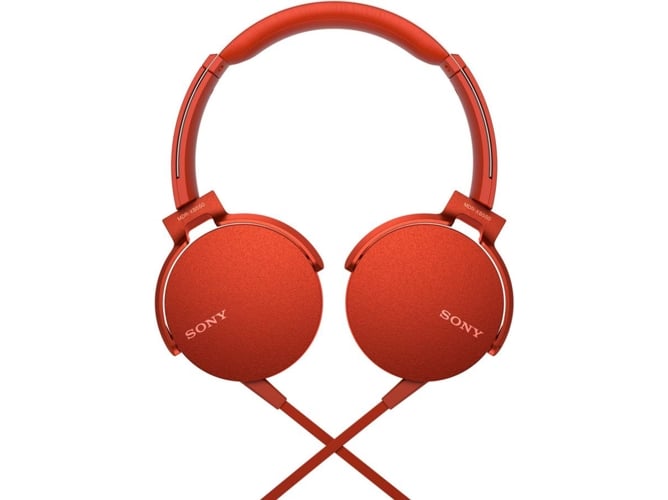 Auriculares con Cable SONY MDR-XB550AP (On Ear - Micrófono - Rojo)