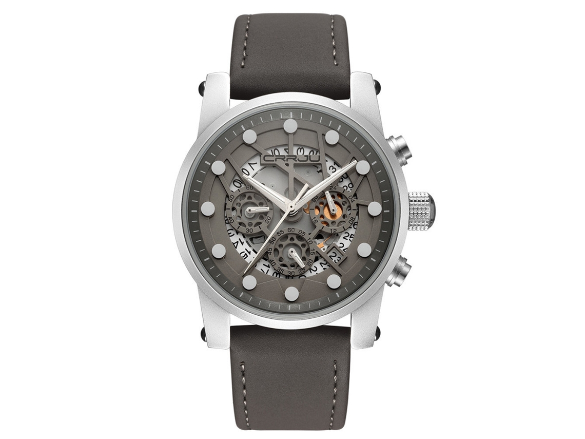 Reloj Deportivo Masculino De Moda Con Dial Redondo Analógico De Cuarzo (gris)