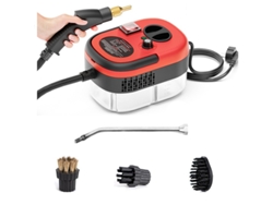 Limpiador a vapor de alta temperatura y alta presión de 2500 W con 6 modos ajustables para la limpieza de la cocina y el coche, color rojo Gertiz