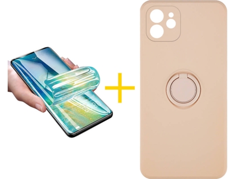 Carcasa + Protector de Pantalla para iPhone 12 Mini ACCETEL Rosa Pastel