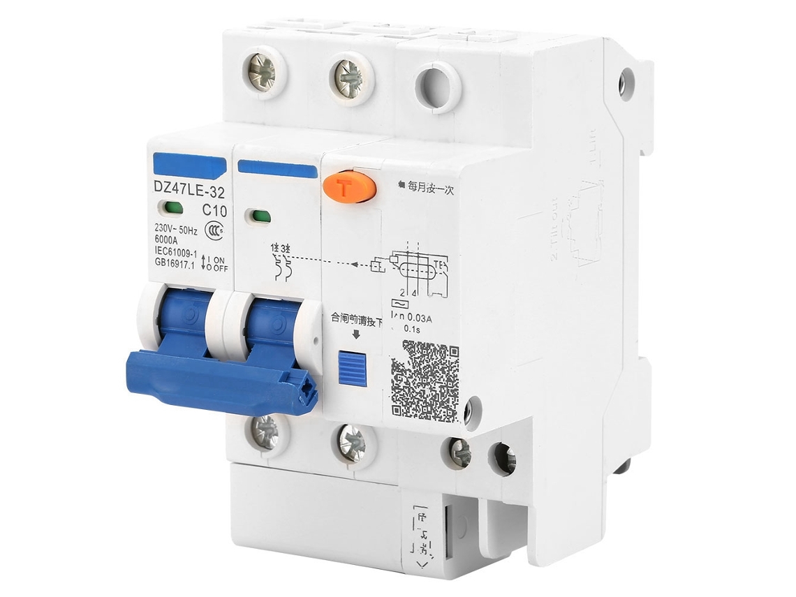 2026dz-interruptor De Circuito Con Protección Contra Fugas Dz47le-32 2p+2 230v 10a C10