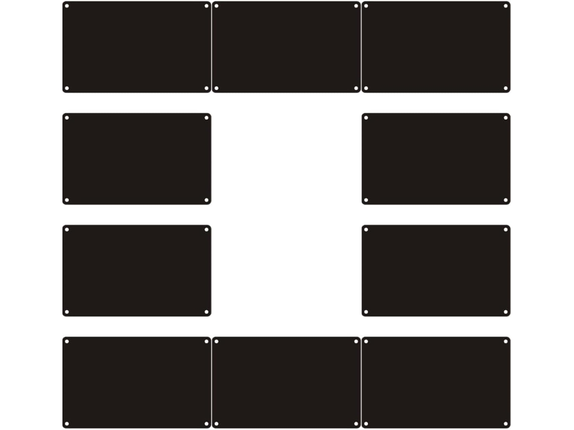 Juego De 10 Placas De Identificación Personalizables De Aluminio Negro Para Oficinas Y Tabiques.