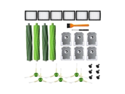 Para E, I, J, incluye 2 juegos de cepillos de goma, 6 filtros HEPA, 6 cepillos laterales y 6 bolsas para aspiradora.