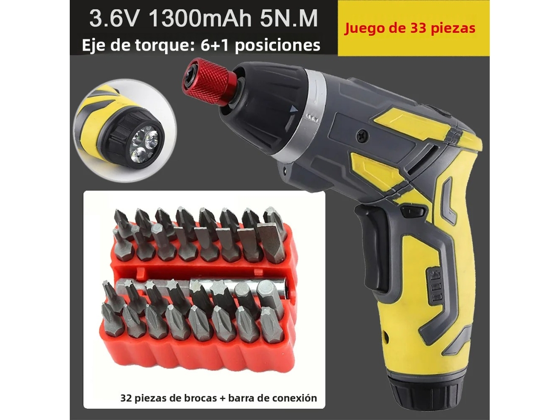 (juego De 33 Piezas) Juego De Destornilladores Eléctricos Inalámbricos Recargables De 4,2 V