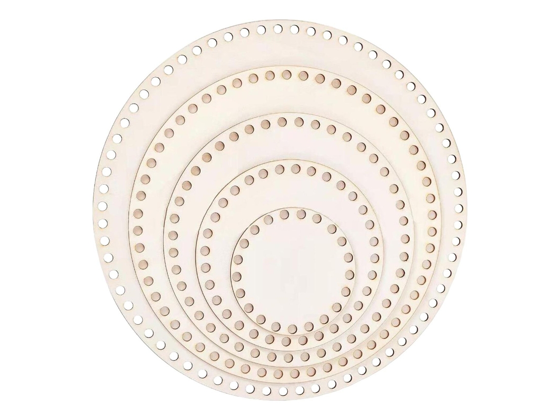 Base de cesta de crochet con 5 piezas de madera slowmoose