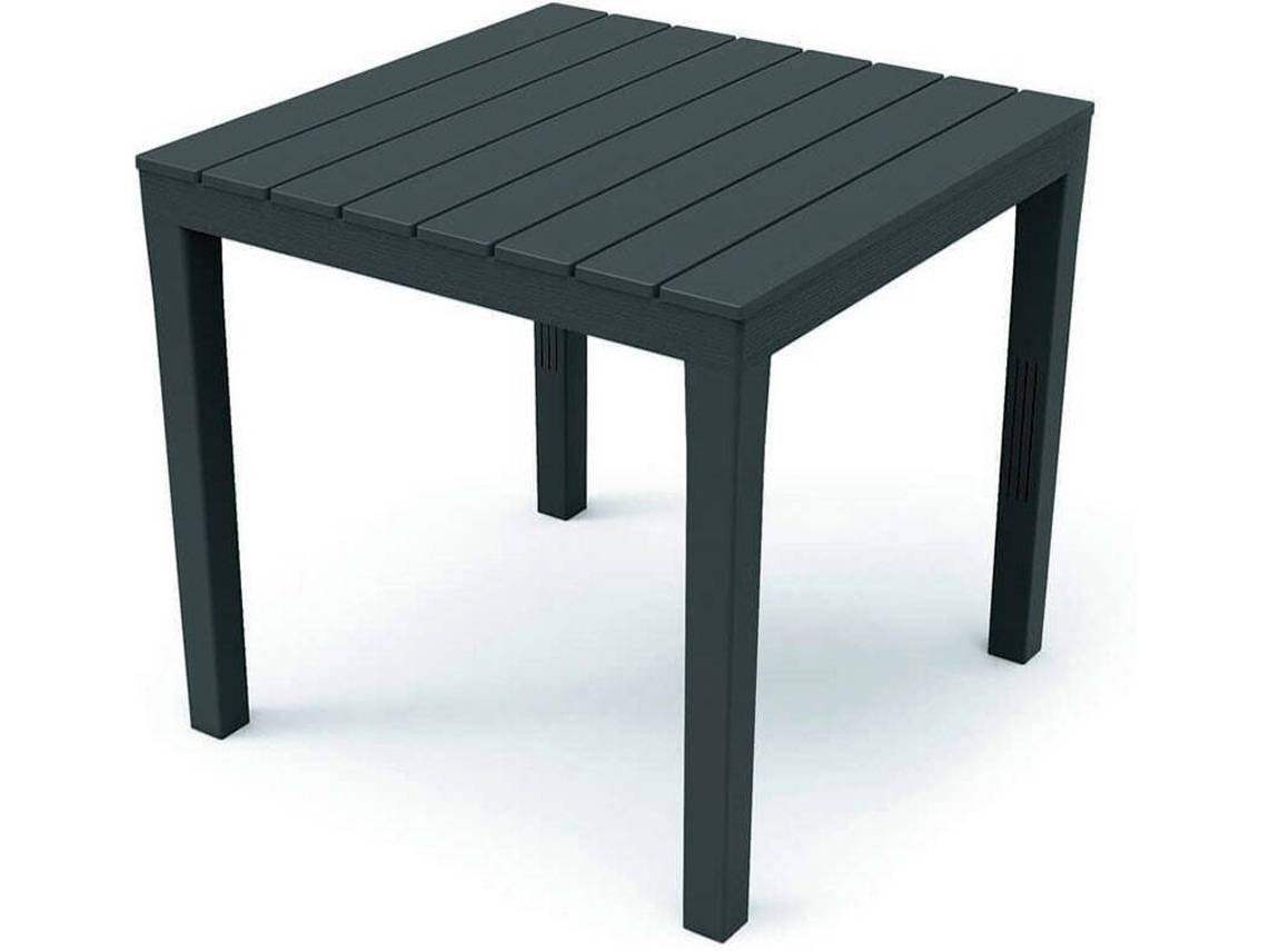 Mesa de Jardín PROGARDEN Bali (Antracita - Polipropileno - 78x78x72 cm)
