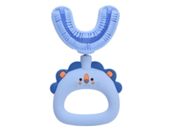 Cepillo De Dientes En Forma De U, Limpieza Completa De 360°, De Silicona, Seguro Para Niños De 7 A 14 Años, Color Azul.