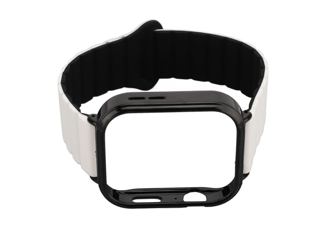 Pulsera Magnética De Silicona Con Bisel Negro Para Reloj, Ajustable En 3 Posiciones.