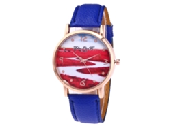 Reloj De Pulsera Moderno Para Estudiantes Con Correa De Pu Y Esfera Redonda (azul)