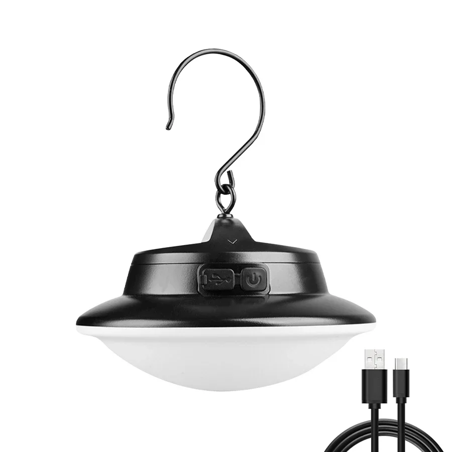 Luz LED retro para acampar con 3 modos, recargable por USB, impermeable, ideal para tiendas de campaña al aire libre. Aeuzwr