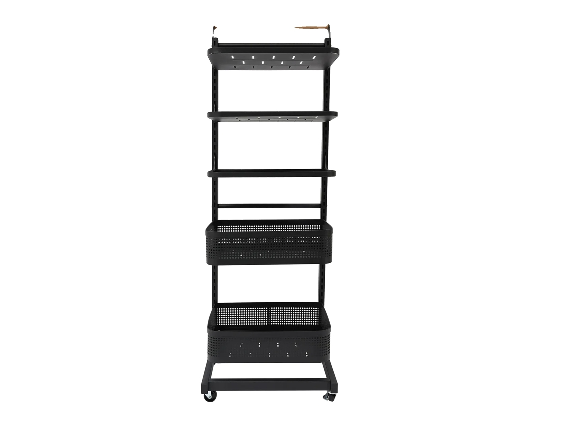 Estante de almacenamiento de 5 niveles, espaciado ajustable, OEM negro