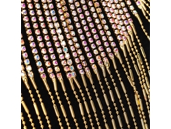 Corrente de Strass com Cristais Brilhantes para Artesanato Diy Decoração 1 Jarda Ouro Ab