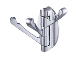 Ganchos giratorios de metal macizo, brazo plegable, resistentes, 3 ganchos para abrigos, baño, cocina, acero inoxidable, cromado, 2 unidades.