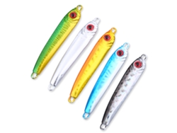Señuelos metálicos 3D con ojos de 6 cm, accesorios de pesca, 5 unidades por lote Vylara