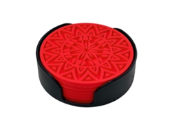 HYMNORA Posavasos de silicona [6 unidades] - Con soporte, para casa/oficina