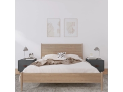 Mesitas de Noche LOVELY HOME Mesinha 2 Pcs 40X34X35 Cm Pinho Maciço Cinzento