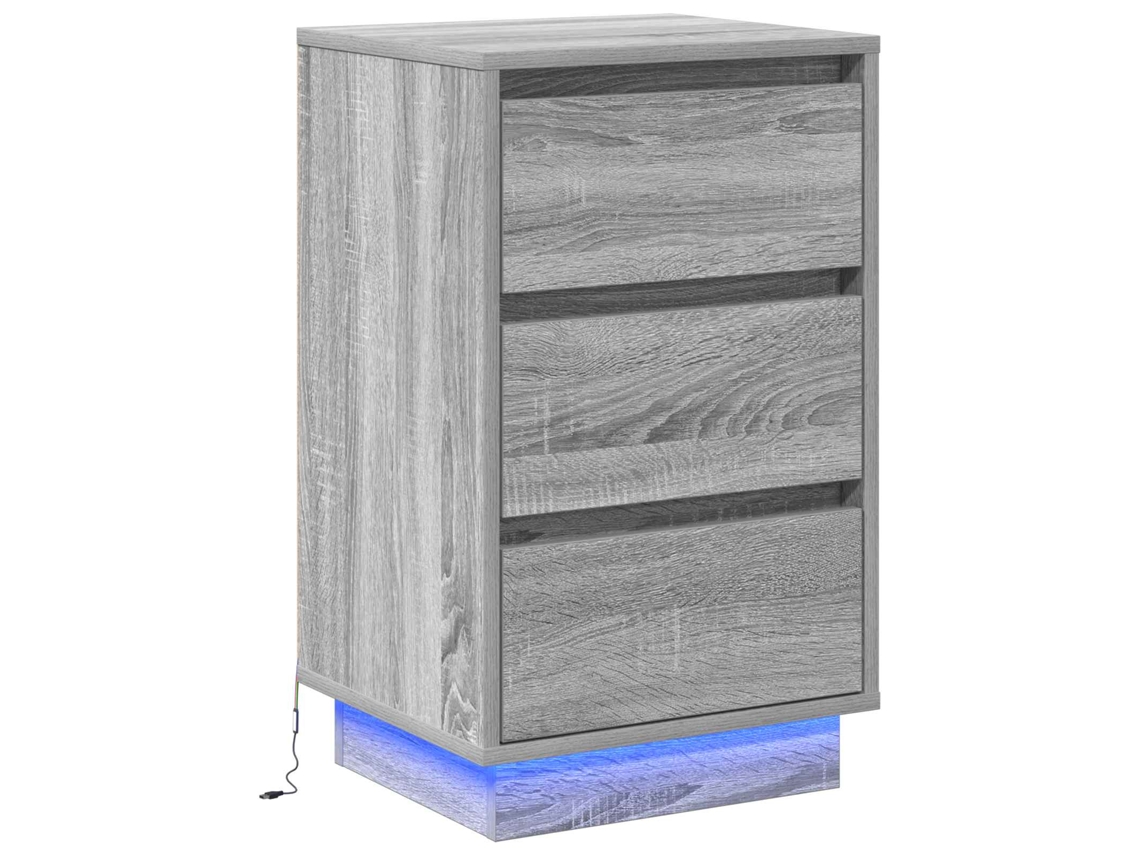 Maison Exclusive - Armario De Noche Gris 39 X 34,5 X 65 Cm Madera De Ingeniería