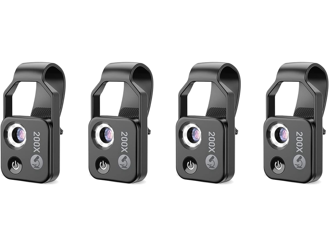 Accesorio De Microscopio Mini De Ventana De 200x (4 Piezas) Para Teléfonos Móviles