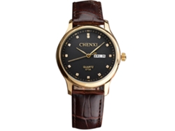 Reloj Hombre Business De Cuarzo De Piel Doble Calendario Negro No Mecánico