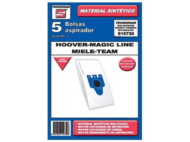 Bolsa de Aspirador TECNHOGAR 915730 (5 uds)