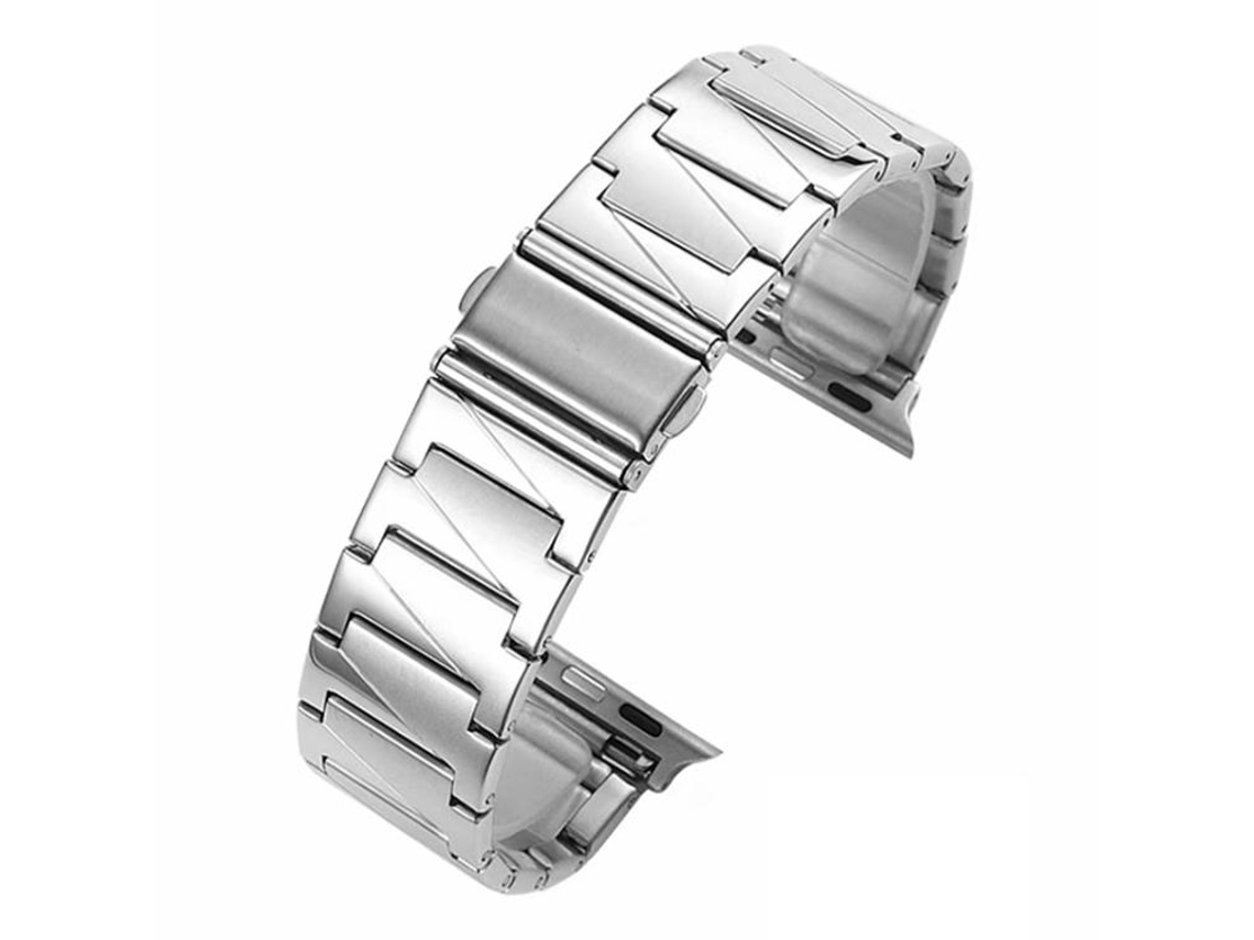Correa de acero inoxidable escalonada plateada XIAOMOYU para Apple Watch (46/49/45/44 mm)