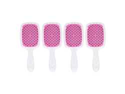 4pcs Cepillo Profesional De Pelo Curvo Con Ventanas Para Desenredar Y Secado Con Secador